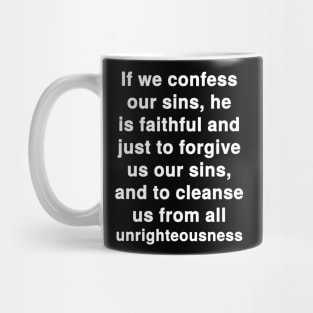 1 John 1:9  KJV Bible Verse Typography Mug